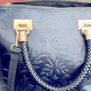 LEATHER Satchel Handbag Purse BORSE IN PELLE ITALY with DESIGN